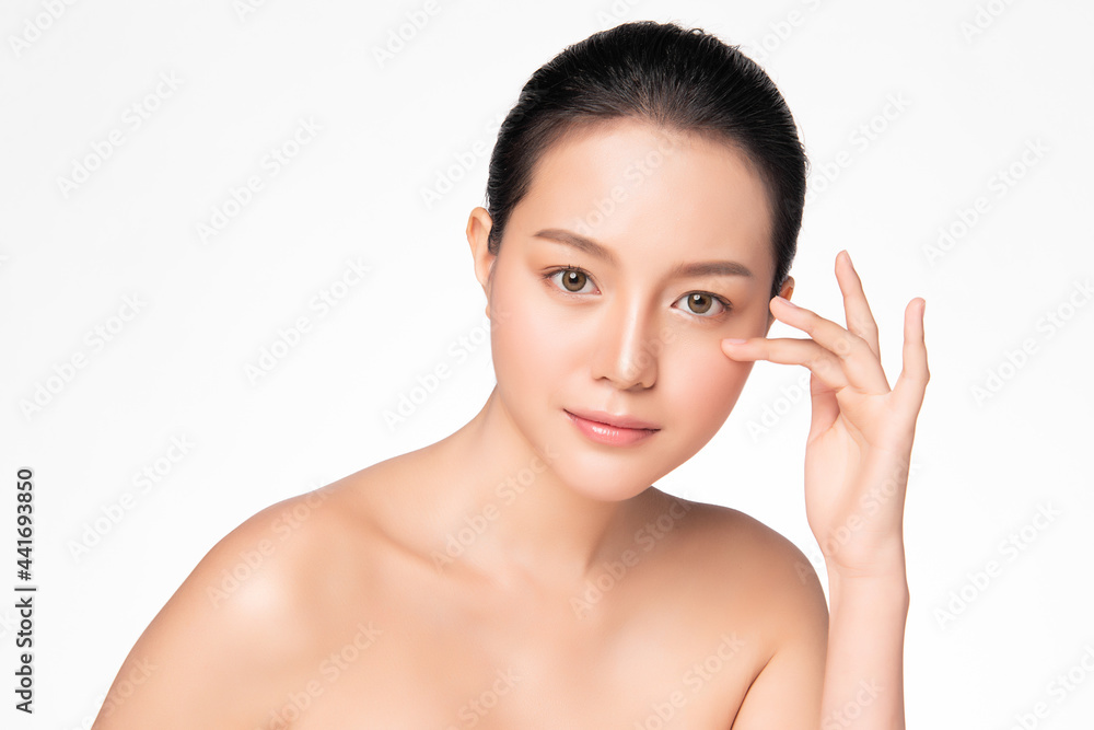 Beautiful young asian woman with clean fresh skin on white background, Face care, Facial treatment, Cosmetology, beauty and spa, Asian women portrait. Beautiful young asian woman with clean fresh skin on white background, Face care, Facial treatment, Cosmetology, beauty and spa, Asian women portrait.