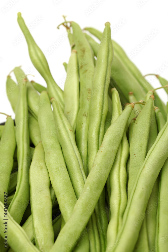 Green kidney bean on white background Green kidney bean on white background