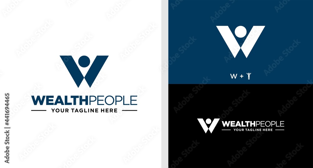 LETTER W AND PEOPLE LOGO WEALTH SIMPLE EDITABLE LETTER W AND PEOPLE LOGO WEALTH SIMPLE EDITABLE