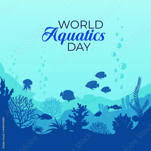 World Aquatics Day. flyer, banner