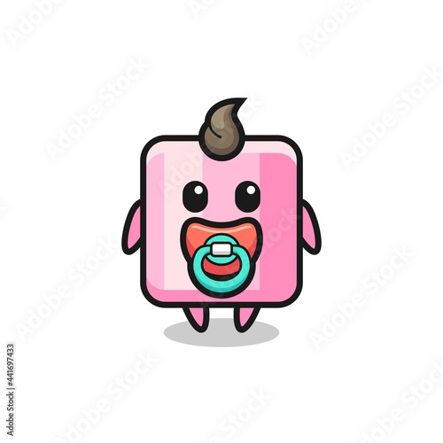 baby marshmallow cartoon character with pacifier