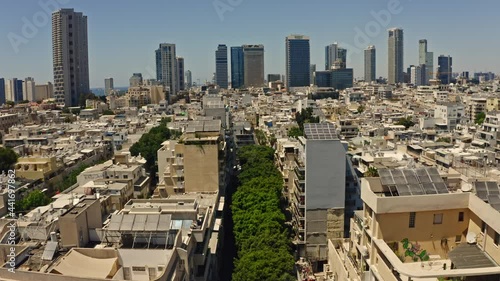 South Tel Aviv area aerial drone view, Israel, Florentin neighborhood  photo