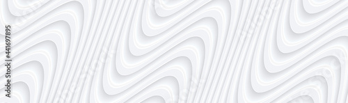 3D white wavy background fo...