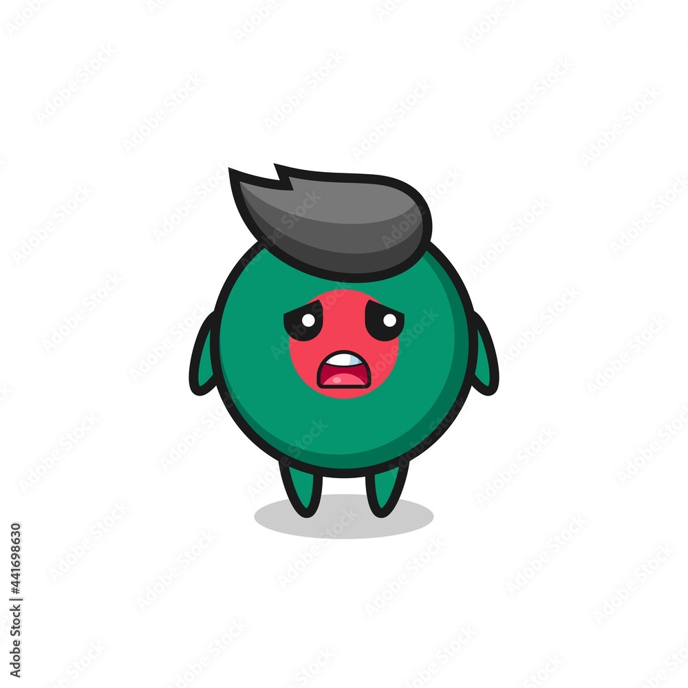 disappointed expression of the bangladesh flag badge cartoon