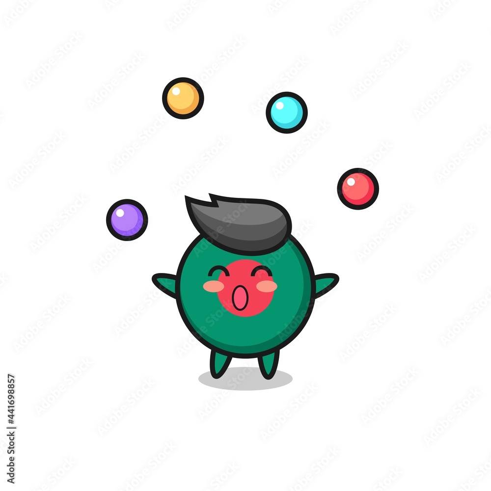 the bangladesh flag badge circus cartoon juggling a ball the bangladesh flag badge circus cartoon juggling a ball