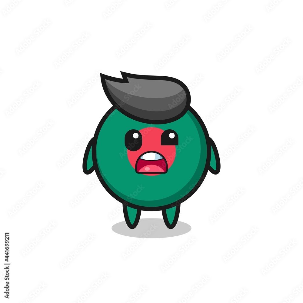 the shocked face of the cute bangladesh flag badge mascot the shocked face of the cute bangladesh flag badge mascot
