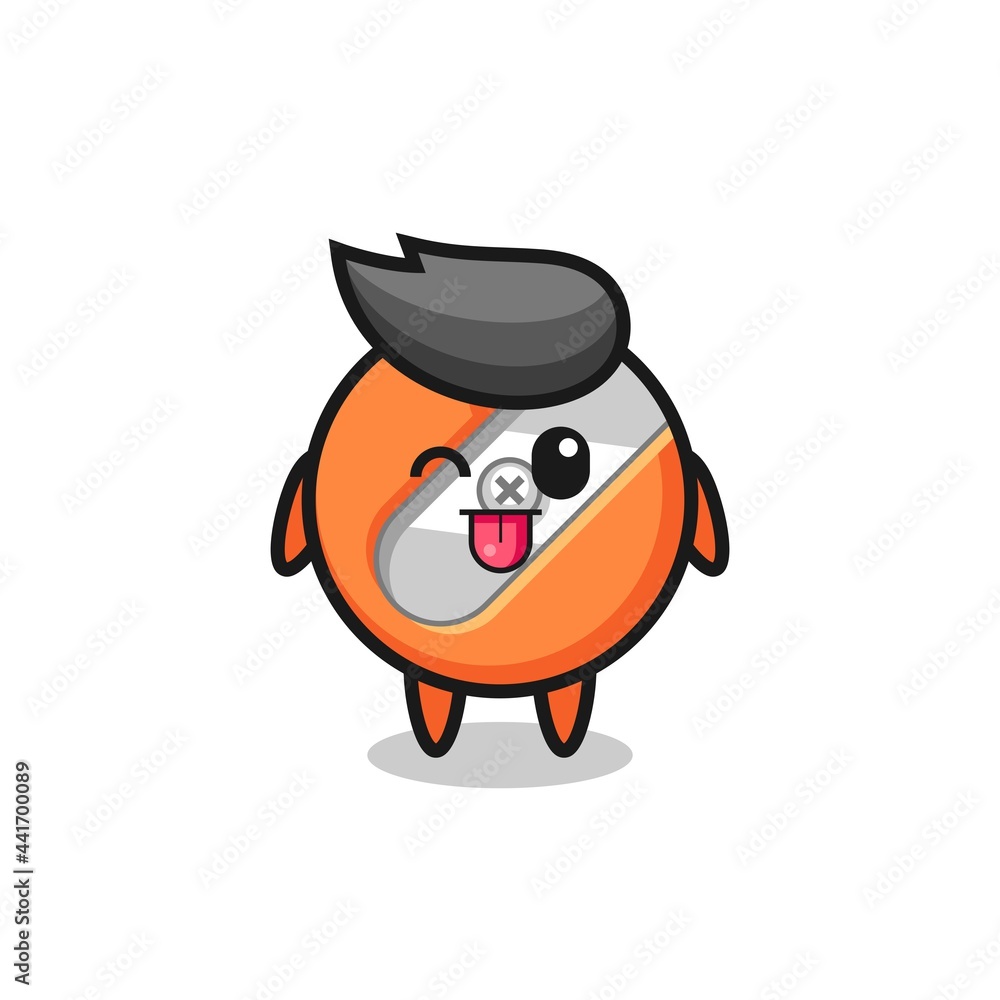 cute pencil sharpener character in sweet expression while sticking out her tongue cute pencil sharpener character in sweet expression while sticking out her tongue