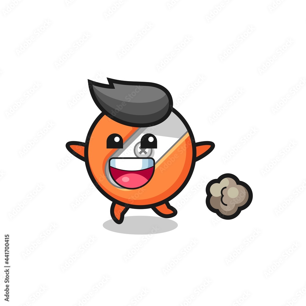 the happy pencil sharpener cartoon with running pose