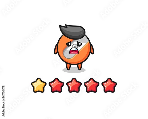 the illustration of customer bad rating, pencil sharpener cute character with 1 star © heriyusuf