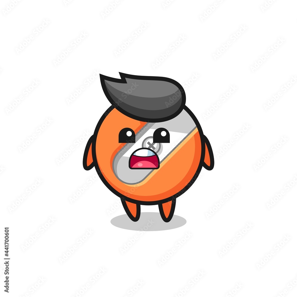 pencil sharpener illustration with apologizing expression, saying I am sorry pencil sharpener illustration with apologizing expression, saying I am sorry