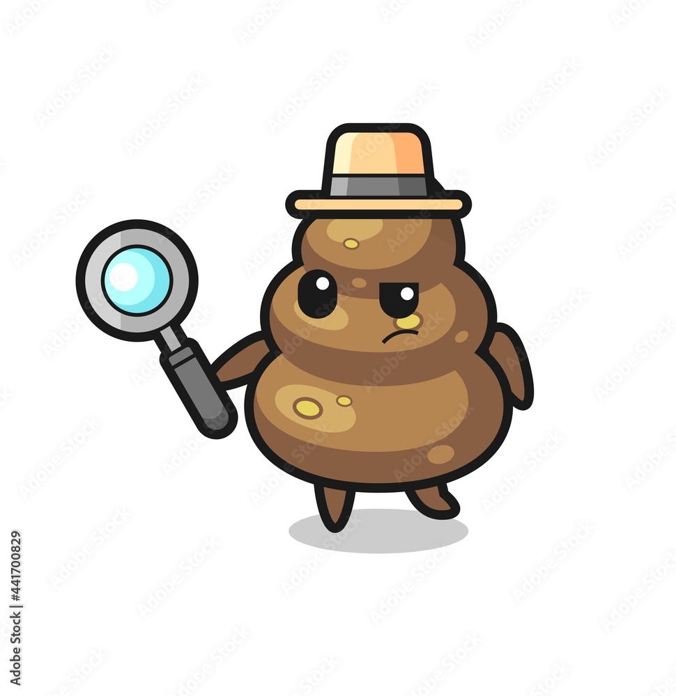 poop detective character is analyzing a case