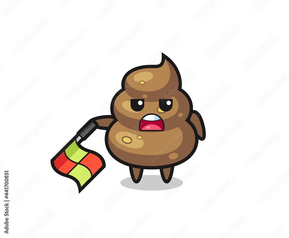 poop character as line judge hold the flag down at a 45 degree angle poop character as line judge hold the flag down at a 45 degree angle