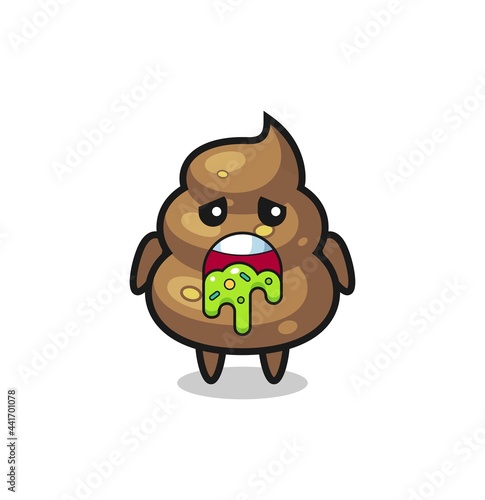 the cute poop character with puke