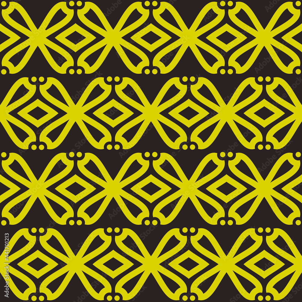Yellow interesting and simple ornament. Vector seamless shapes make decorative ornament.