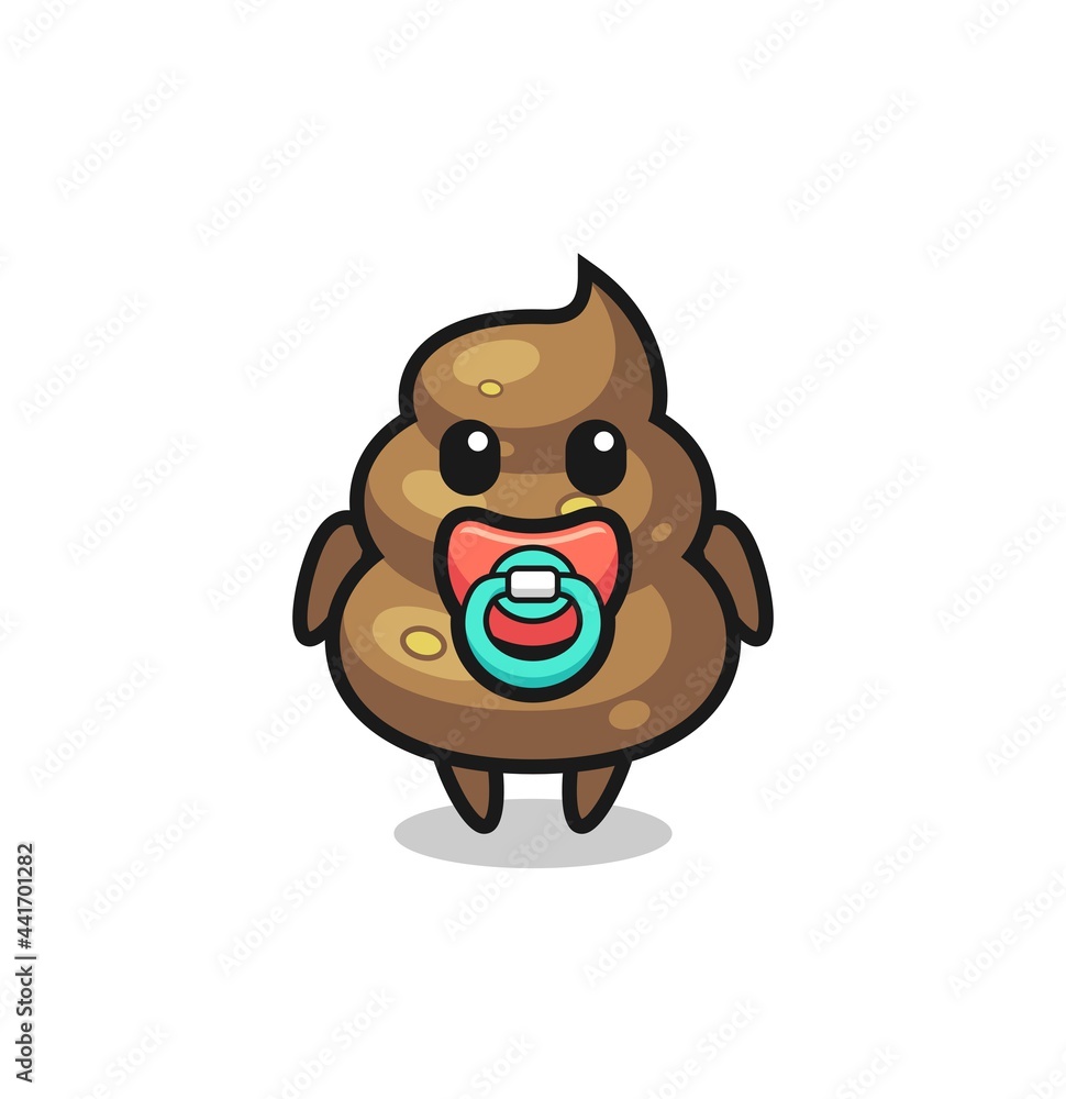 baby poop cartoon character with pacifier baby poop cartoon character with pacifier