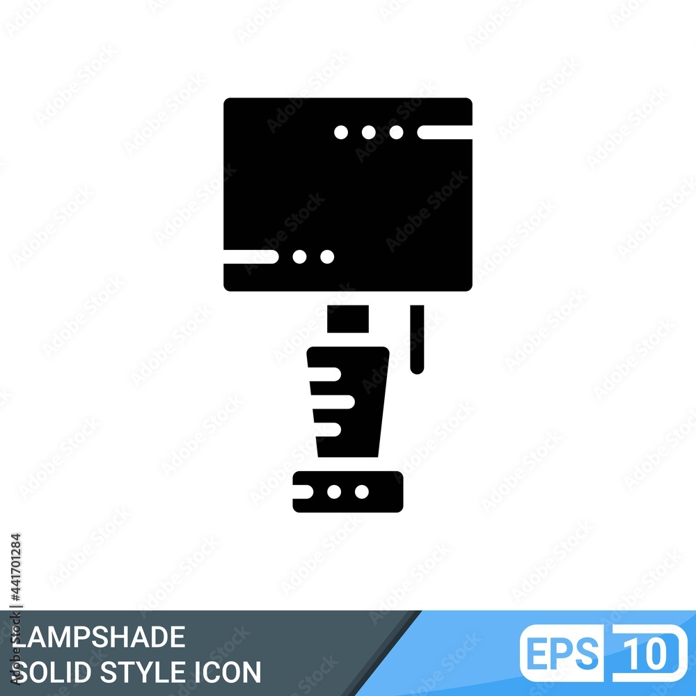 Lampshade icon in solid style isolated on white background. EPS 10 Lampshade icon in solid style isolated on white background. EPS 10