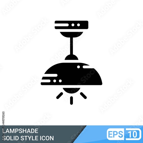 Lampshade icon in solid style isolated on white background. EPS 10
