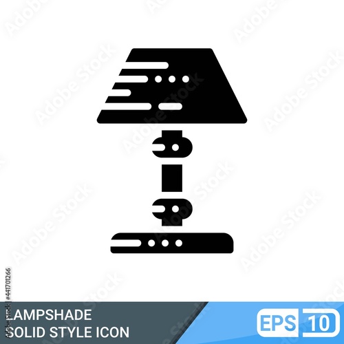 Lampshade icon in solid style isolated on white background. EPS 10