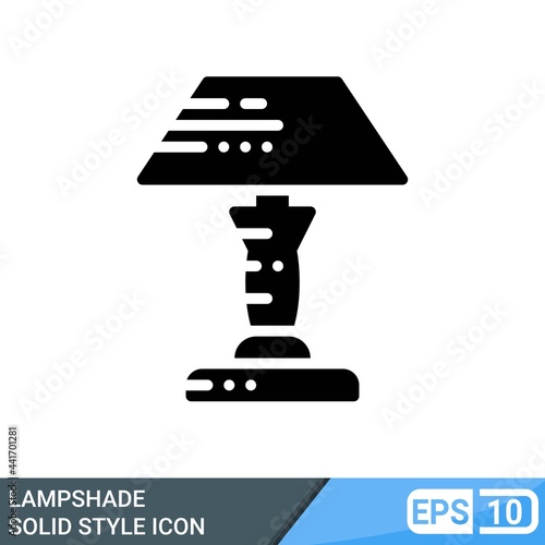 Lampshade icon in solid style isolated on white background. EPS 10