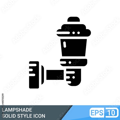 Lampshade icon in solid style isolated on white background. EPS 10