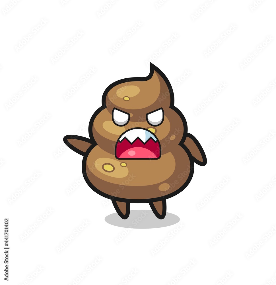 cute poop cartoon in a very angry pose cute poop cartoon in a very angry pose