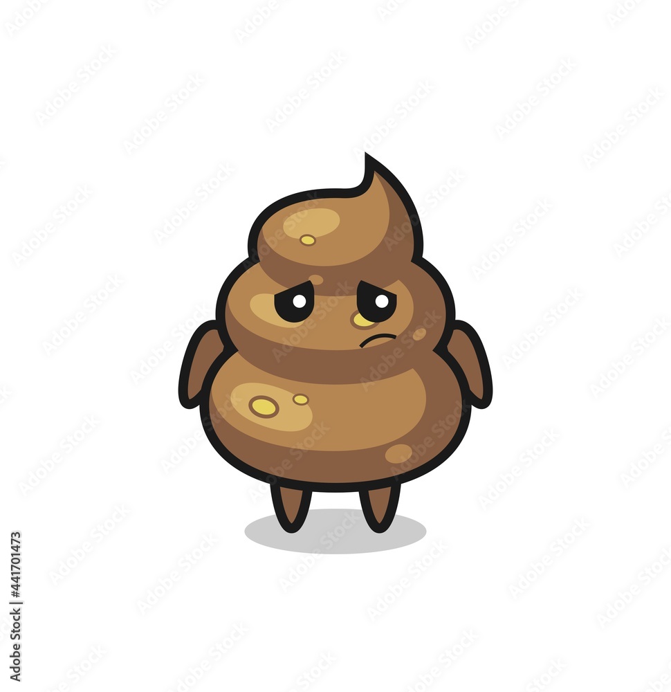 Fototapeta premium the lazy gesture of poop cartoon character