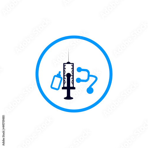 covid 19 vaccinations icon in circle