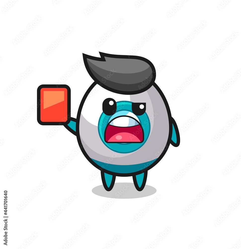 rocket cute mascot as referee giving a red card rocket cute mascot as referee giving a red card