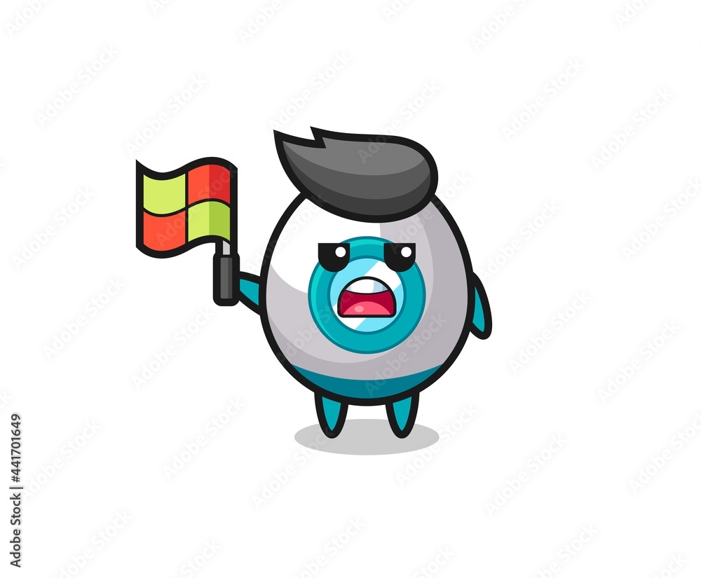 rocket character as line judge putting the flag up rocket character as line judge putting the flag up
