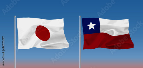 日本とチリ共和国の国旗