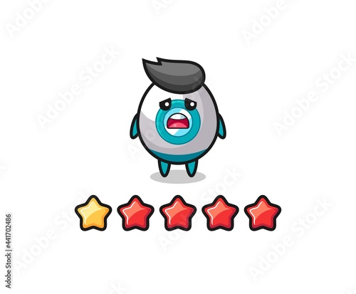 the illustration of customer bad rating, rocket cute character with 1 star © heriyusuf