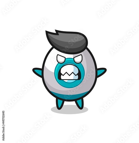 wrathful expression of the rocket mascot character