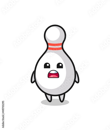 bowling pin illustration with apologizing expression, saying I am sorry