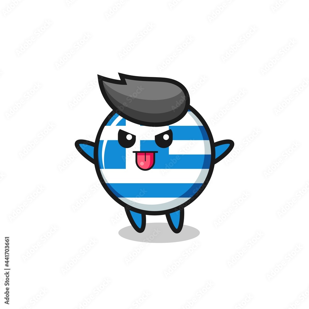 naughty greece flag character in mocking pose naughty greece flag character in mocking pose
