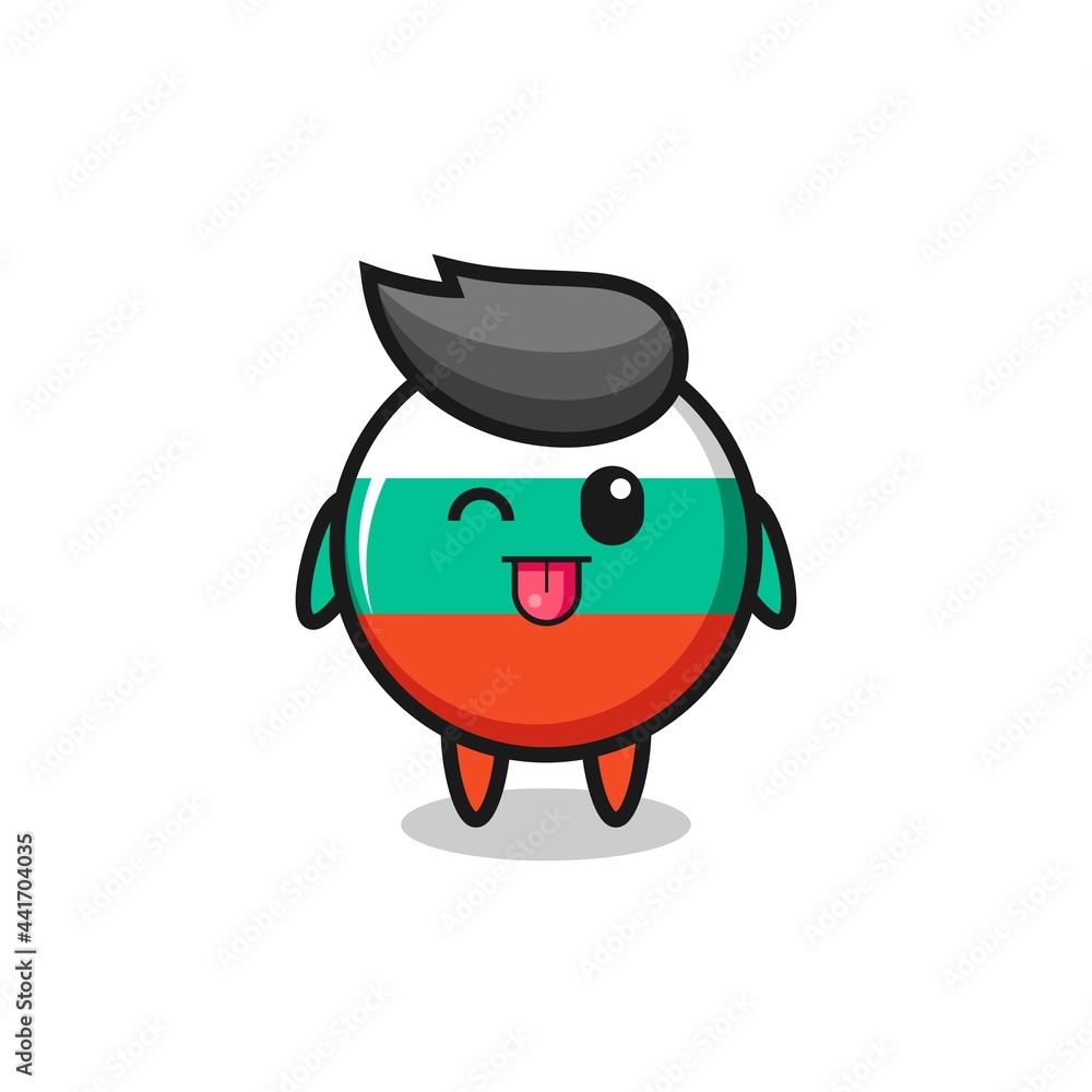 cute bulgaria flag badge character in sweet expression while sticking out her tongue cute bulgaria flag badge character in sweet expression while sticking out her tongue