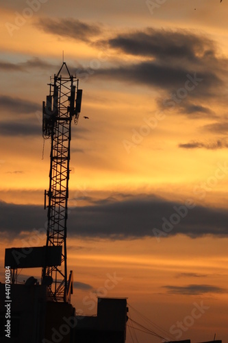 single tower and beautiful evening 