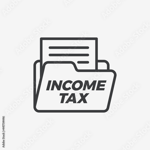 Income Tax Folder Files Flat Vector Icon