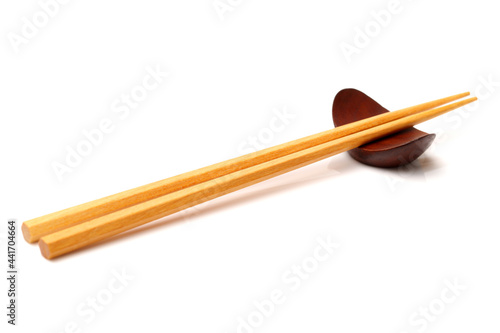 Chopsticks on white background 