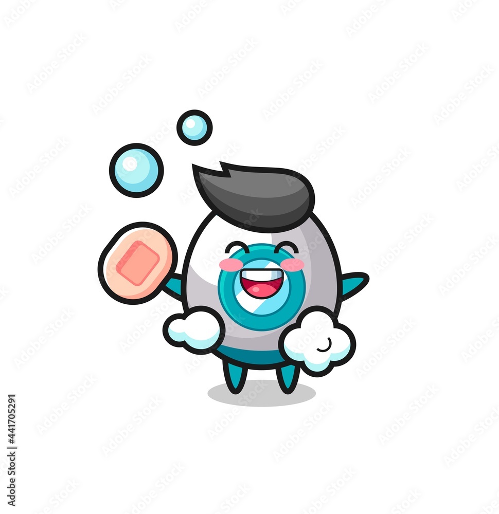 rocket character is bathing while holding soap rocket character is bathing while holding soap