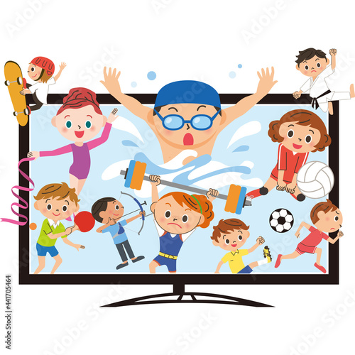 大画面テレビ　スポーツ観戦　