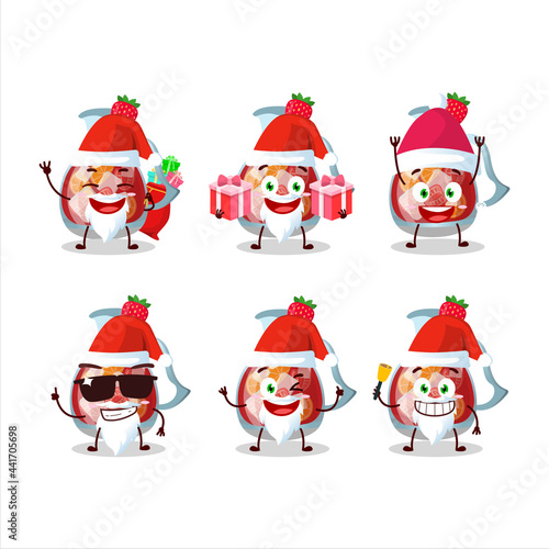 Santa Claus emoticons with sangria cartoon character
