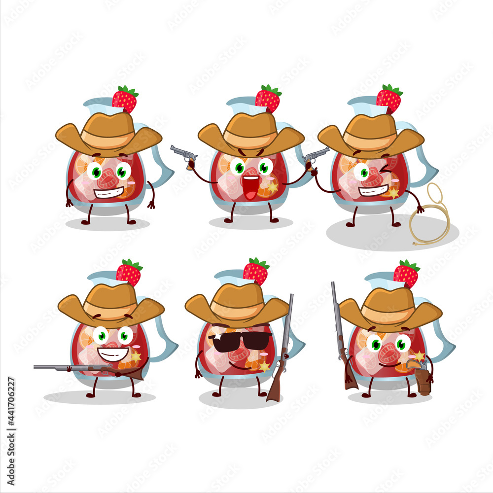 Cool cowboy sangria cartoon character with a cute hat Cool cowboy sangria cartoon character with a cute hat