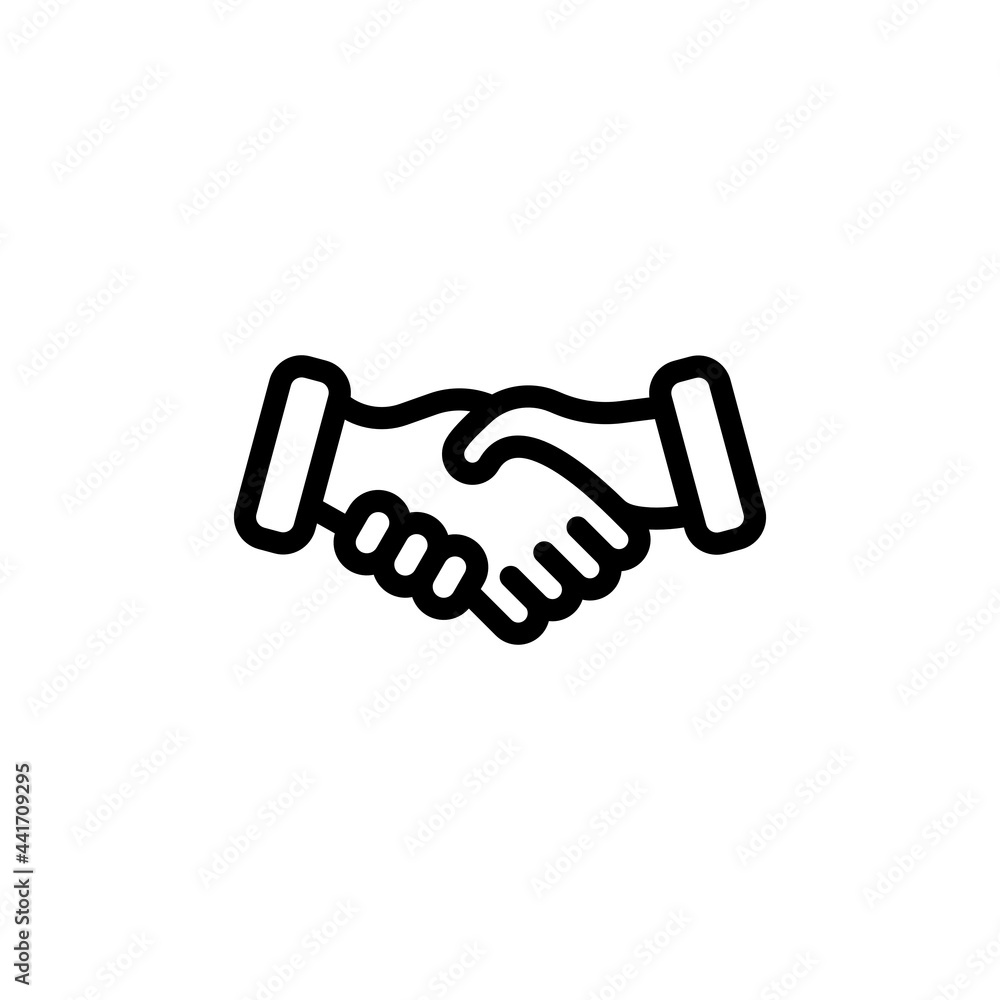 Handshake Deal Outline Icon, Logo, and illustration