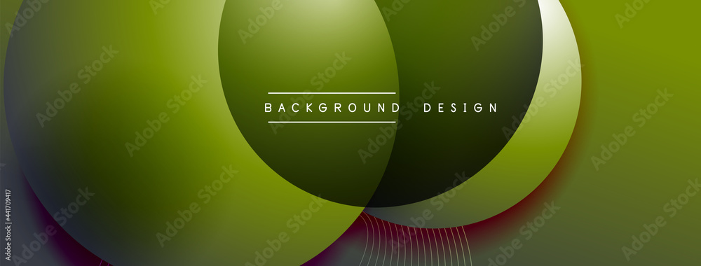 Gradient circles with shadows. Vector techno abstract background. Modern overlapping forms wallpaper background, design template Gradient circles with shadows. Vector techno abstract background. Modern overlapping forms wallpaper background, design template
