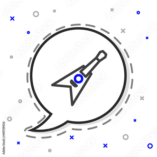 Line Electric bass guitar icon isolated on white background. Colorful outline concept. Vector