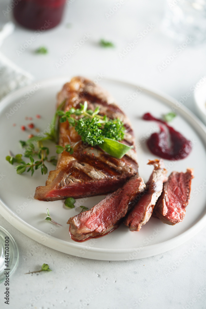 Grilled beef steak with herbs Grilled beef steak with herbs