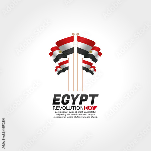 vector graphic of Egypt revolution day good for Egypt revolution day celebration. flat design. flyer design.flat illustration.