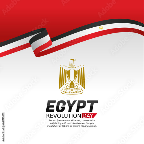 vector graphic of Egypt revolution day good for Egypt revolution day celebration. flat design. flyer design.flat illustration.
