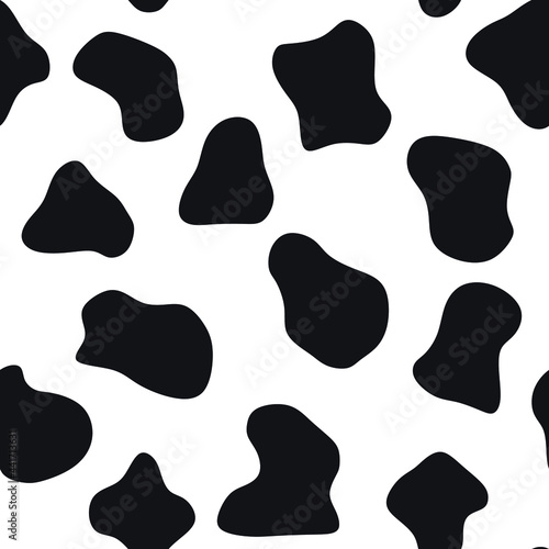 Abstract seamless spots of a cow, milk color. Cow codes texture.