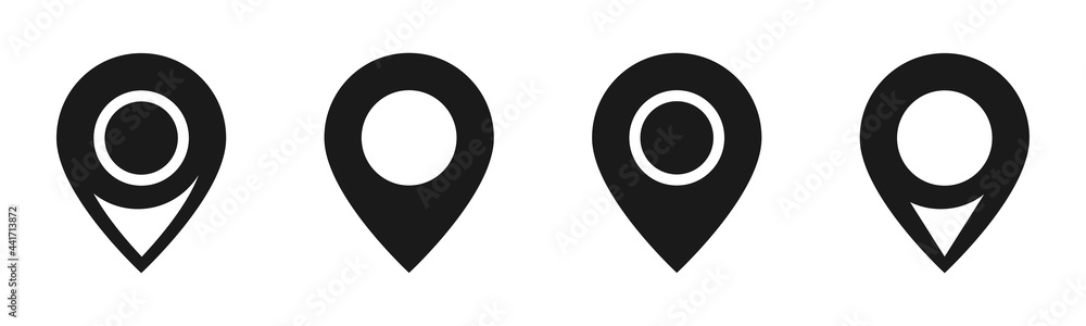 Location icon set. Simple map pin icon. location place - Map pointer icon. GPS location symbol Location icon set. Simple map pin icon. location place - Map pointer icon. GPS location symbol